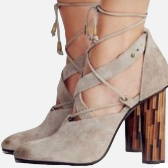 Free People Shoes - Free People Nouvella Wrap Taupe Heels Taupe, Sz EU39